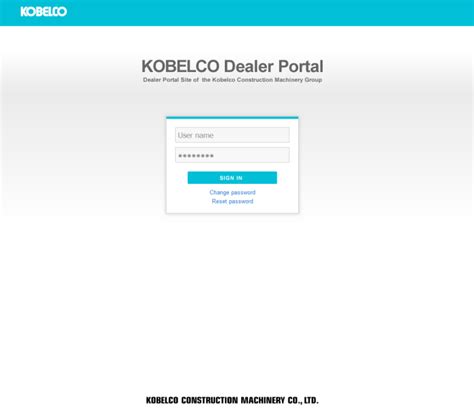kobelco dealer portal